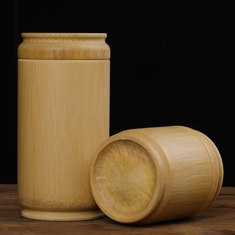 旅行便携竹筒罐储物罐茶叶罐手工制作竹制品竹工艺品