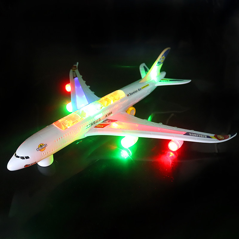 어린이 대형 범용 항공기 장난감 A380 전기 항공기 787 모델  깜박이는 음악 여객기 3-6 세