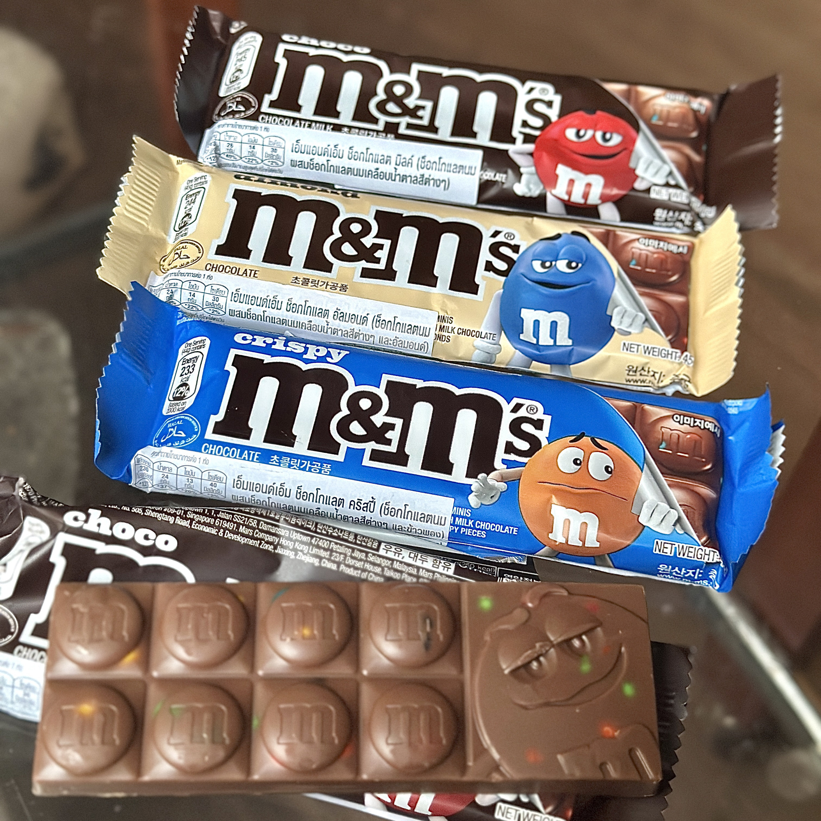 M&M's泰国7-11代购巧克力mm豆排块网红零食儿童牛奶巧克力甜点