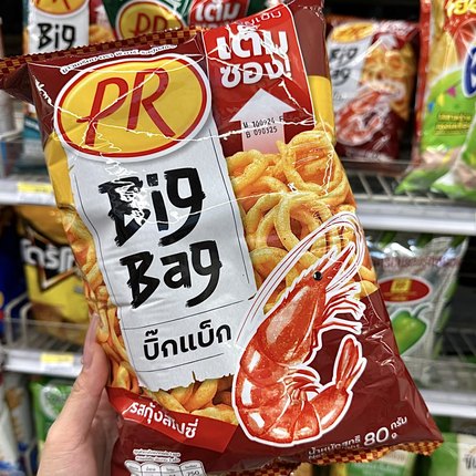 PR泰国7-11代购洋葱圈BigBag鲜虾味膨化食品追剧零食休闲零食