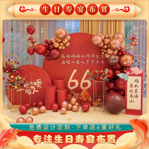 老人寿宴气球场景布置KT板