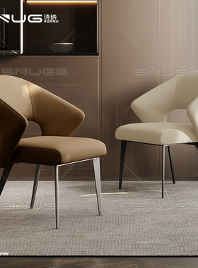意式家用餐椅轻奢极简高级感设计师椅子现代靠背软包客厅书桌椅子