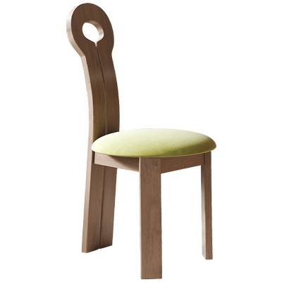 诗纳实木羊羔绒中古餐椅