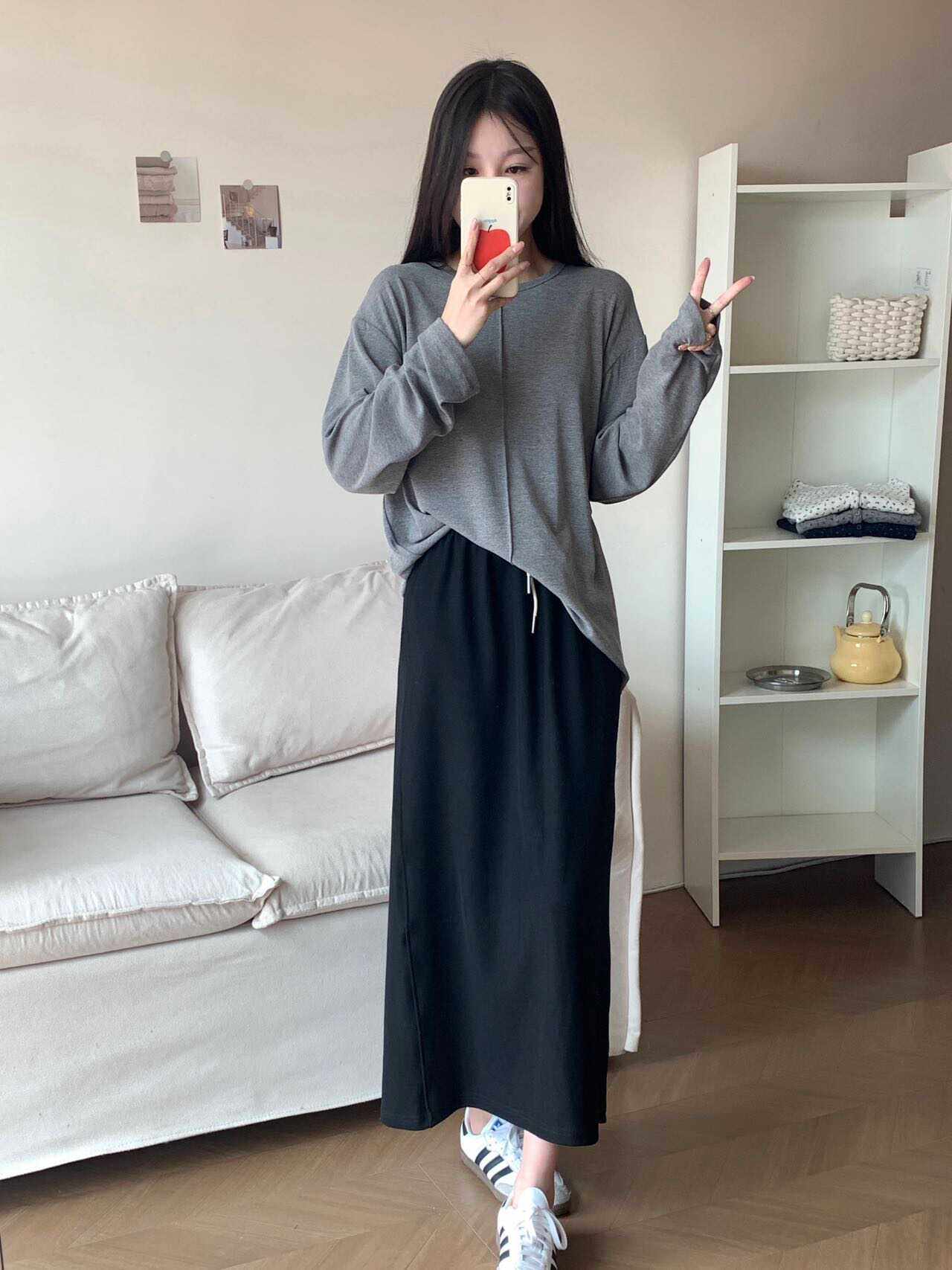 高弹直筒半身裙秋季百搭宽松裙A