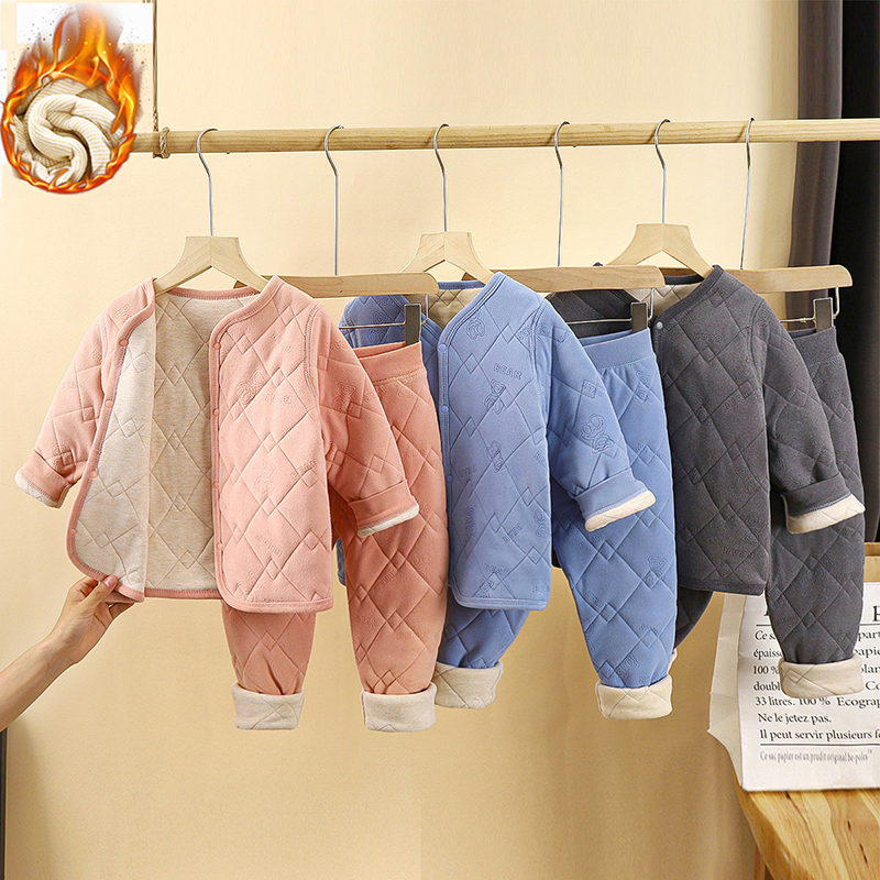 儿童校服神器秋冬新款三层绗棉男童棉衣加绒加厚内搭女童棉袄a类