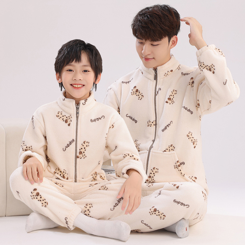 法兰绒秋冬保暖舒适家居服套装