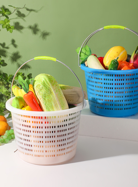 加厚塑料筐圆形水果采摘篮子蔬菜生鲜周转筐泥螺泥鳅海螺筐收纳篮