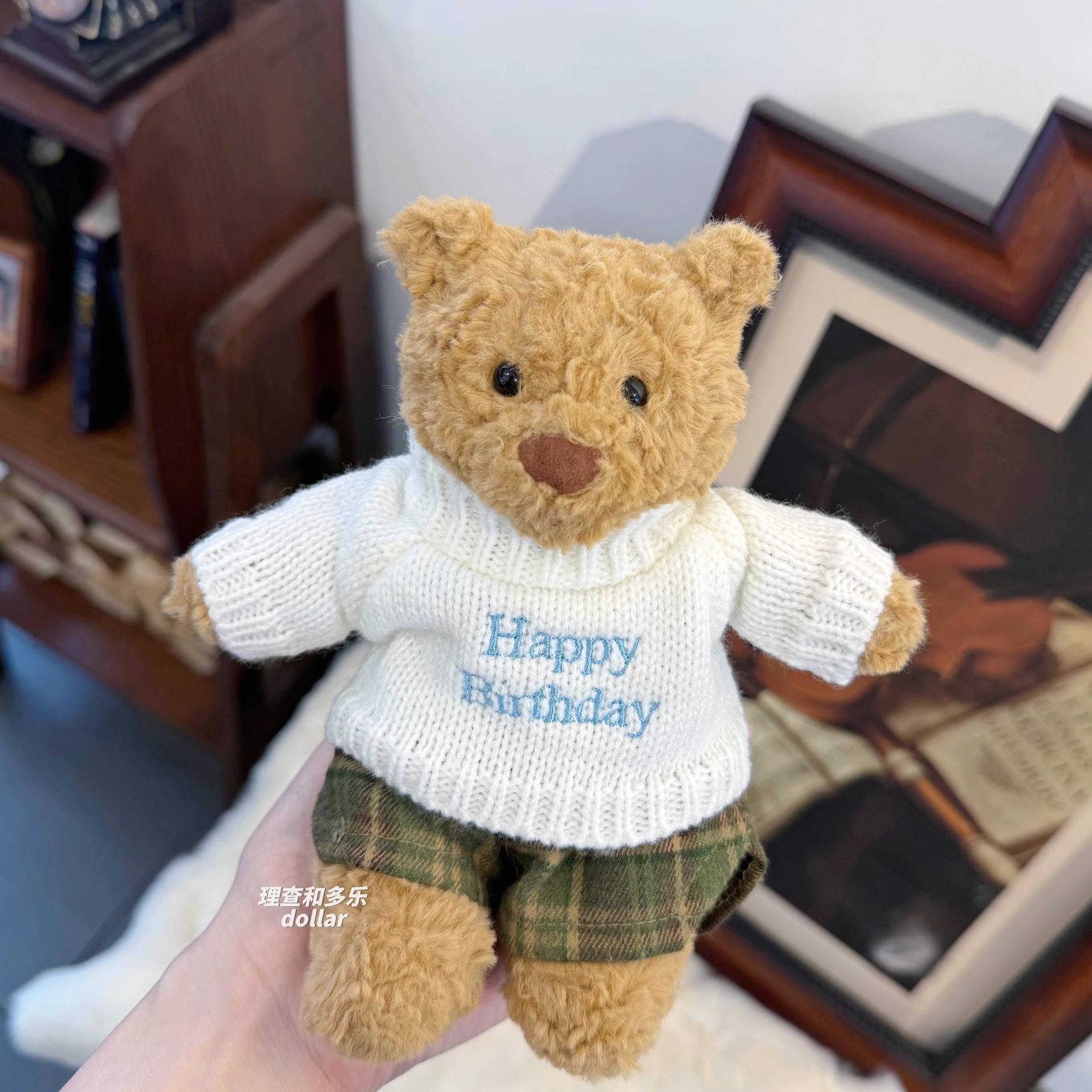 巴塞罗熊衣服16cm玩偶衣服生日快乐刺绣jellycat邦尼兔衣服娃衣