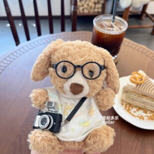 Yummy眼镜棉花娃娃配饰Jellycat巴塞罗熊眼镜相机迪士尼玩偶配饰