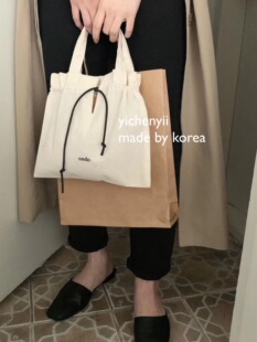 yichenyii韩国代购 ondo抽绳帆布包ins风随意迷你系带手提mini包