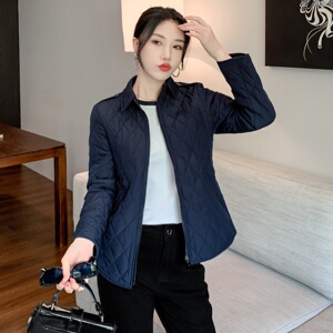 高品质修身菱格棉服保暖轻盈外套