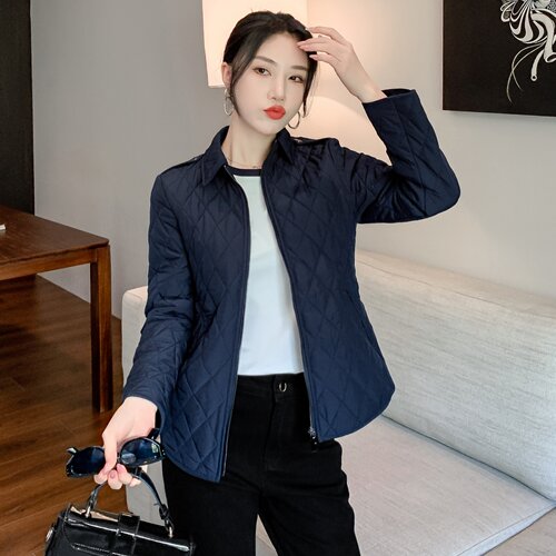 高品质修身菱格棉服保暖轻盈外套
