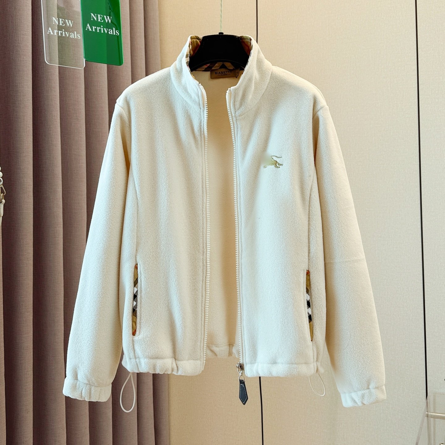 欧美高端双面绒男女同款夹克保暖舒适黑色卡其白色BIABETTY外套