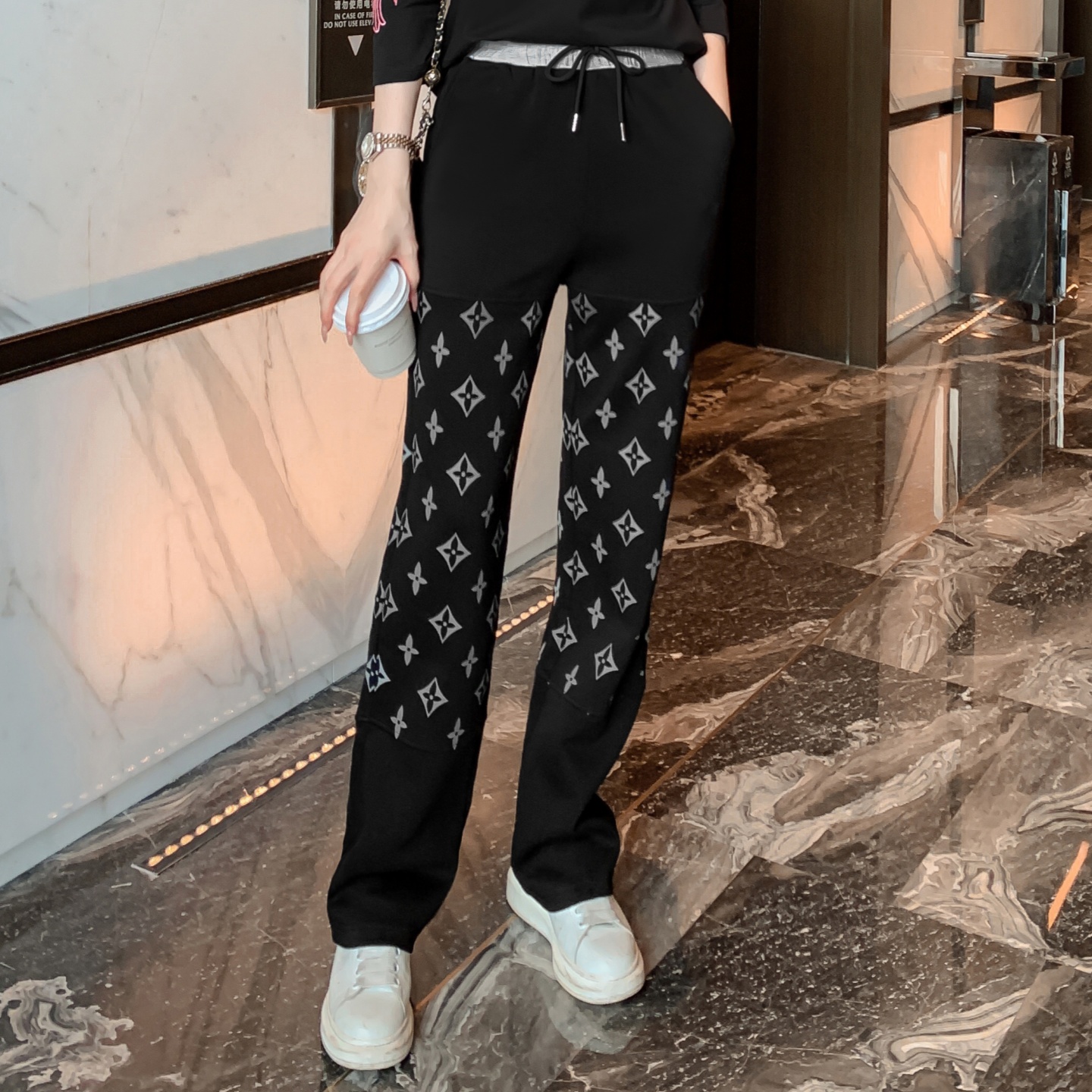 欧美高端直筒垂感秋冬棉质长裤