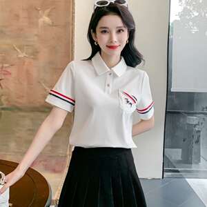 高品质大牌欧美夏季女短袖POLO衫BIABETTY专柜正品奢侈品工厂出货