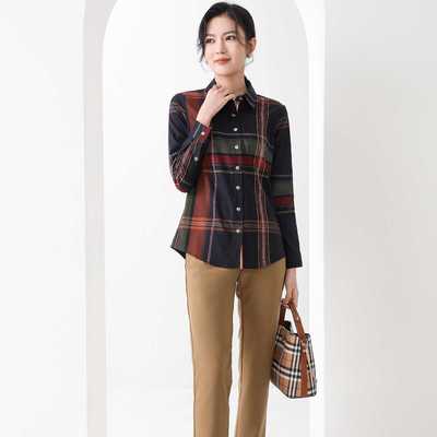 衬衫专柜同款工商界领导格子衫