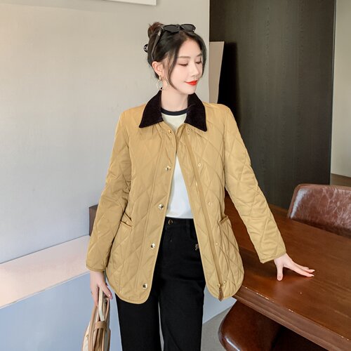 高端保暖棉衣菱形菱格大牌棉袄