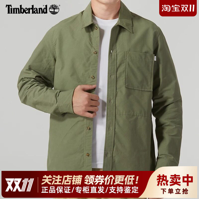 Timberland添柏岚户外男翻领工装透气加厚休闲长袖衬衫外套A5QRZ