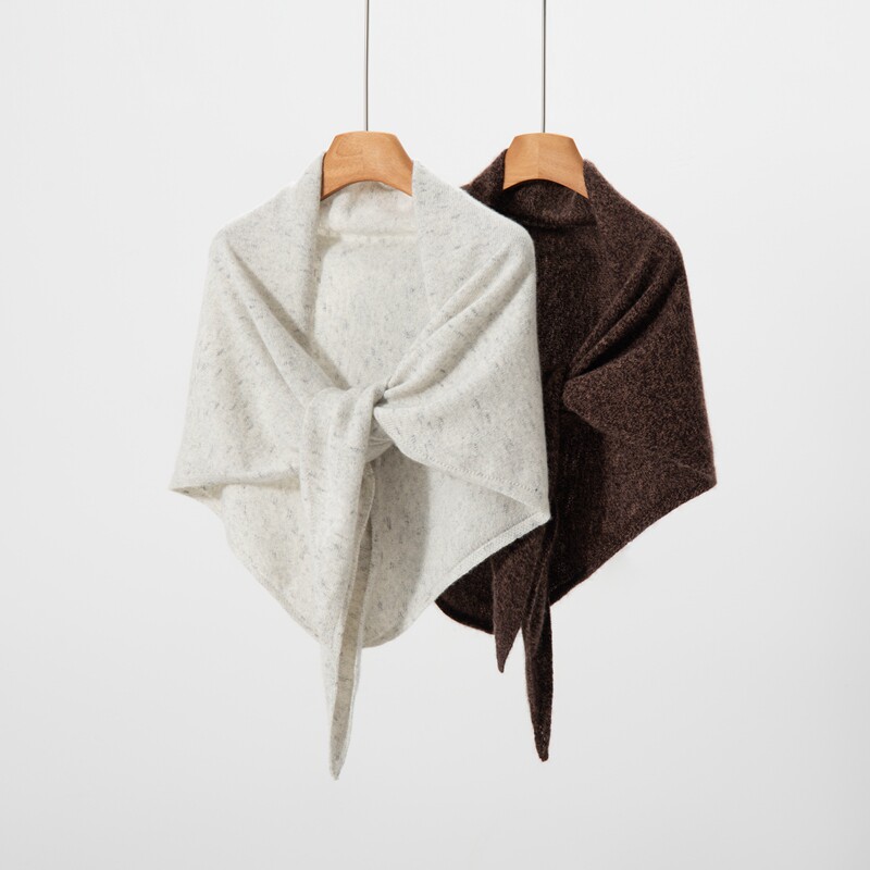康赛妮纯山羊绒针织披肩三角巾