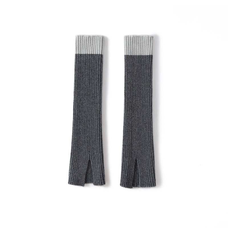 纯羊绒针织袜套女秋冬季保暖护腿开叉长筒袜防寒防风腿套堆堆袜