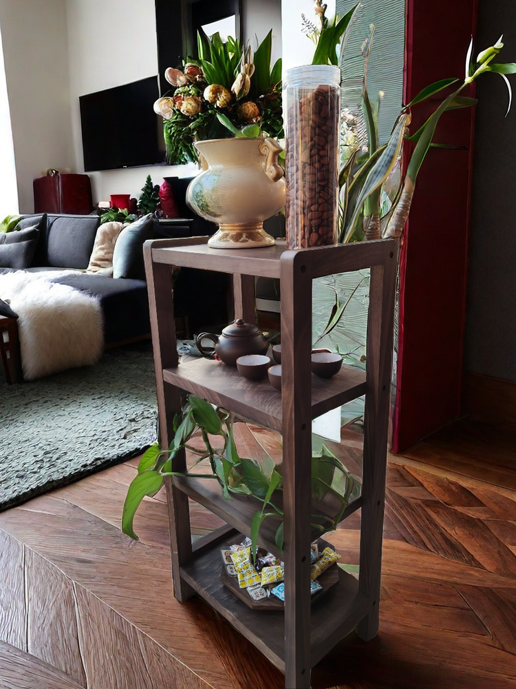 北美黑胡桃多层零食架博古架桌面茶具收纳架家用小型鞋架阳台架,住宅家具,多宝格/博古架,淘宝优惠券,粉丝福利购,淘宝优惠卷