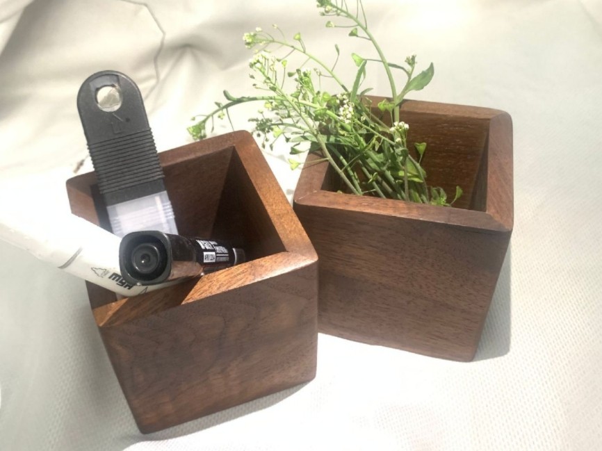 北美黑胡桃实木笔筒正方形轻奢笔筒家用办公笔筒多用茶具收纳筒,餐饮具,茶道/零配,淘宝优惠券,粉丝福利购,淘宝优惠卷