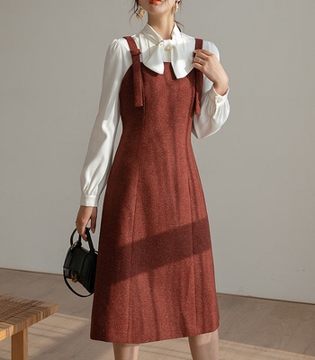 1751丹丹纸样服装1：1裁剪图纸打版DIY秋冬吊带裙呢料可爱秋冬