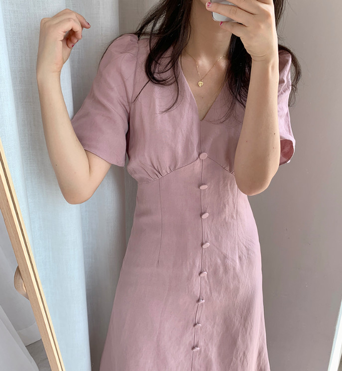 1136丹丹纸样服装1:1裁剪图纸打版DIY短袖连衣裙复古优雅中长裙