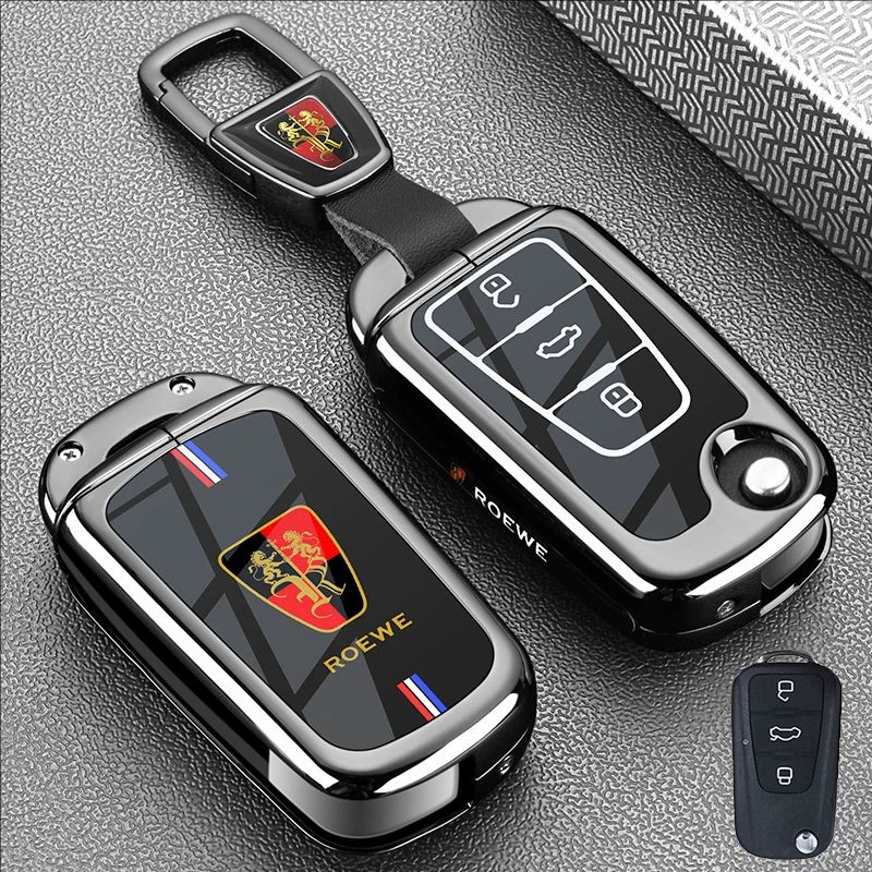 适用荣威360钥匙套10/13/14/15老款荣威350折叠汽车金属全包扣壳