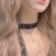 原创设计黑色性感气质百搭蕾丝花边项圈颈带少女飘带窄围巾项链