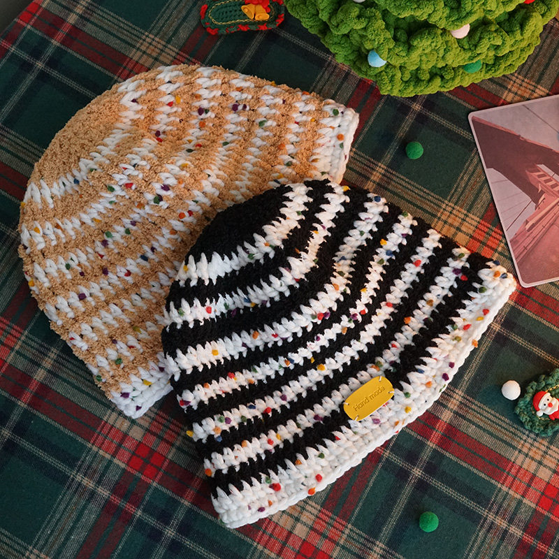 菲菲姐家绒绒线条纹圣诞节帽子手工diy编织钩针材料包中粗毛线团,服饰配件/皮带/帽子/围巾,DIY编织材料包,淘宝优惠券,粉丝福利购,淘宝优惠卷