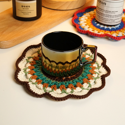 钩针编织diy毛线手工隔热杯垫