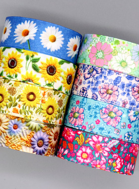 3D花纹印花织带 缎带绸带彩带蝴蝶结DIY卡通印刷罗纹带S22462