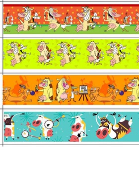 牛和鸡 印花织带 缎带 绸带 彩带 蝴蝶结DIY卡通印刷罗纹带S14330