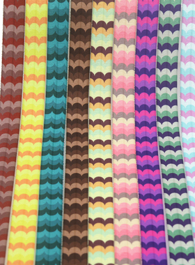 彩虹花纹织带缎带绸带彩带蝴蝶结DIY卡通印刷弹力包边带C11716