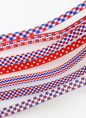 独立日 印花织带 缎带 绸带 彩带 蝴蝶结DIY卡通印刷罗纹带X13419