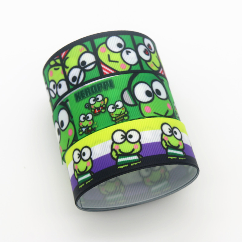 keroppi印花织带 缎带 绸带 彩带 蝴蝶结DIY卡通印刷罗纹带S13204