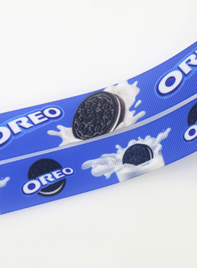 奥利奥印花织带 缎带 绸带 彩带 蝴蝶结DIY卡通印刷罗纹带S13924