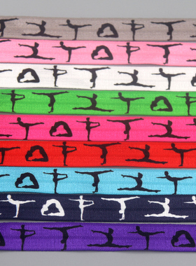 体操复古花纹方格发饰带蝴蝶结DIY卡通印刷FOE弹力包边带20723