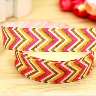 条纹 印花织带缎带绸带彩带蝴蝶结DIY卡通印刷罗纹带7635