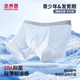 薄款 青少年內褲 男童冰絲2025新款 夏季 發育期初中生胖大童四角褲