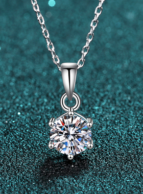 莫桑石项链女钻纯银轻奢小众设计