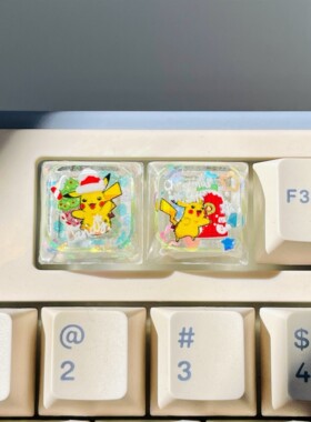 圣诞节 | 皮卡丘手工键帽 机械键盘个性定制 树脂工艺 XDA高度