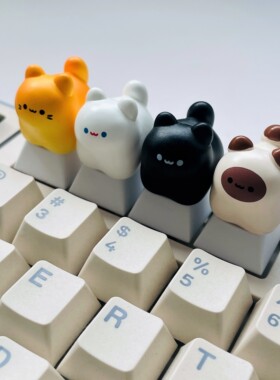 猫猫派对｜小猫咪机械键盘键帽十字轴卡通个性键帽