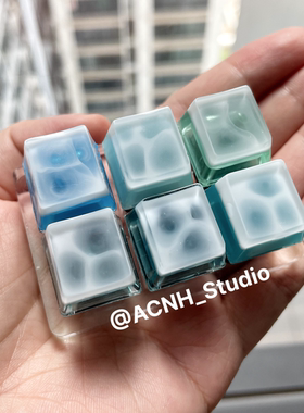 海水｜手工树脂键帽原厂R4十字轴机械键盘蓝色键帽个性键帽礼物