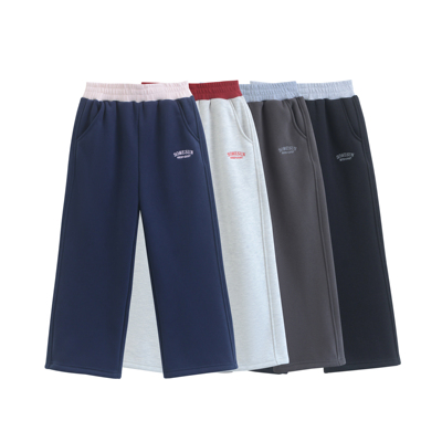 3051儿童加厚休闲运动直筒加绒裤子