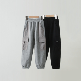 3033新品儿童休闲百搭运动加绒工装裤子