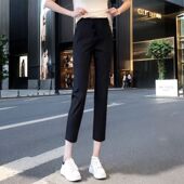 子女八分裤 松紧腰显瘦休闲烟管裤 2026新款 高腰九分裤 夏季 小个子裤