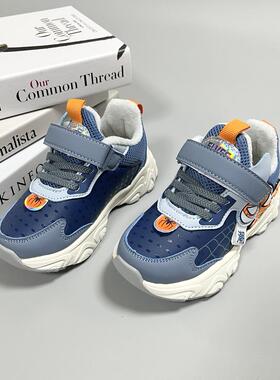 托米福儿冬季新款男童女童皮面保暖幼儿园时尚卡通稳步儿棉机能鞋