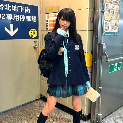 学院风jk制服针织开衫打底衬衫